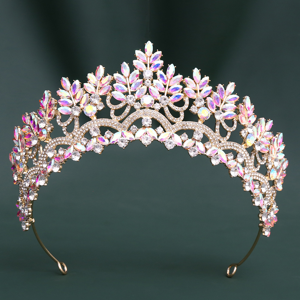 Women Jewelry Accessories For Black Dress - 바로크 AB 컬러 크리스탈 라인스톤 대형