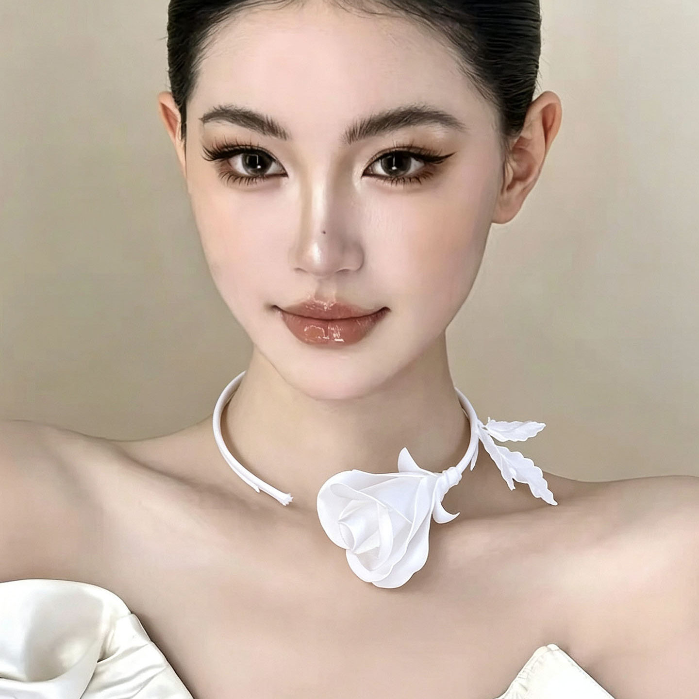 Women'S Accessories For Formal Wear - 패션 주얼리 수제 화이트 블랙 로즈