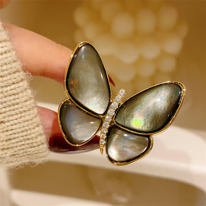 Women Jewelry Accessories For Black Dress - 여성을위한 나비 브로치 골드 도금 패션