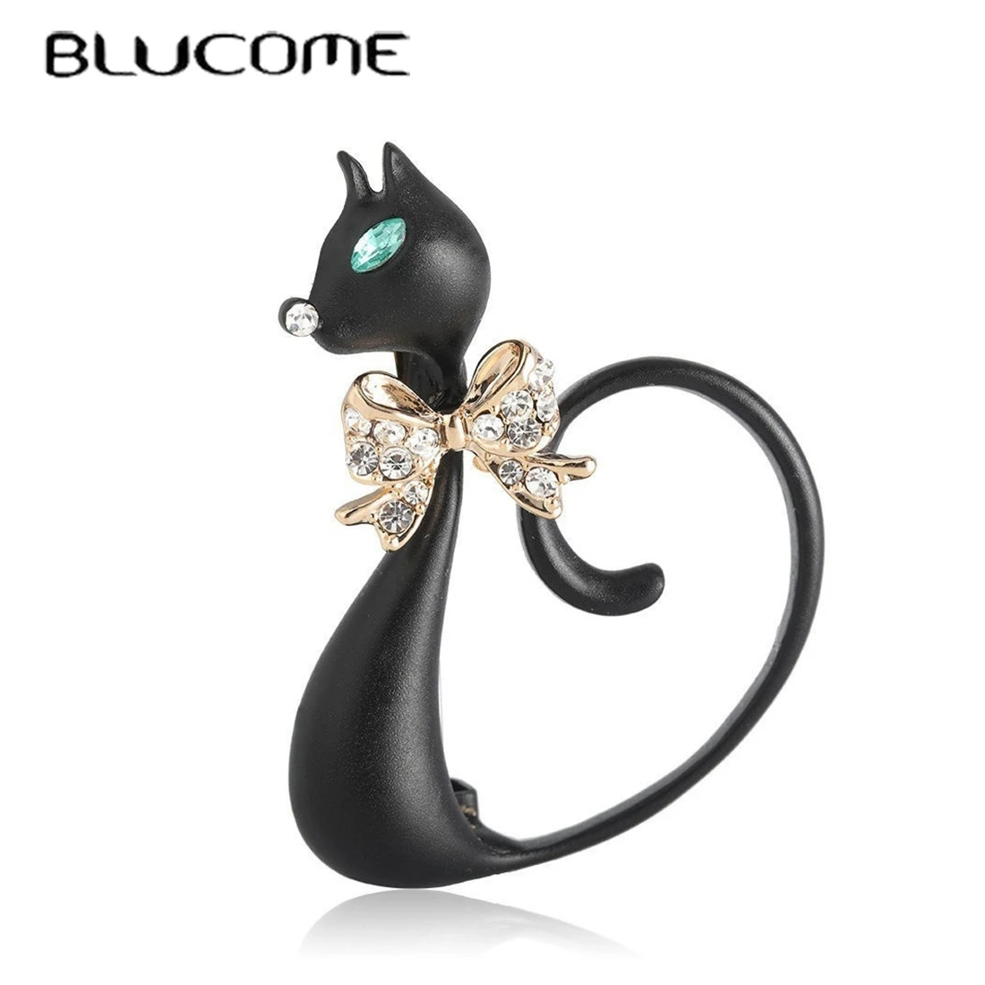 Women Jewelry Accessories For Black Dress - 블루콤 귀여운 동물 검은 고양이 모양