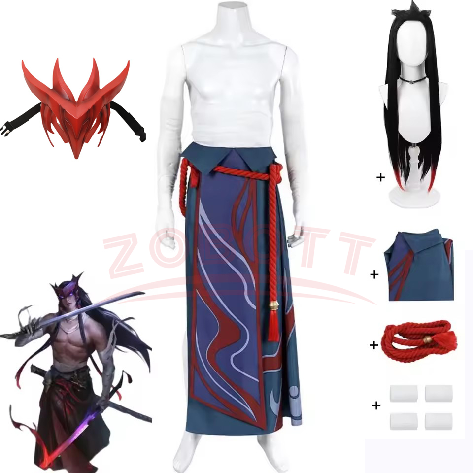 Women Accessories Kit - 게임 LOL Unforgotten Yone 코스프레 의상