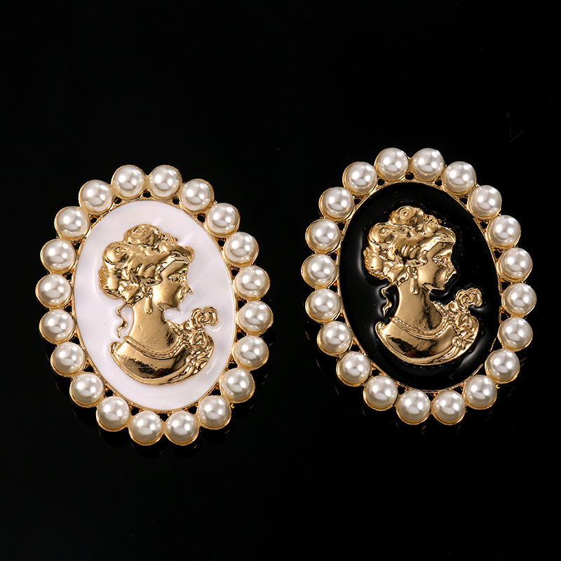 Women'S Victorian Era Accessories - 빅토리아 스타일 진주 카메오 브로치 핀,