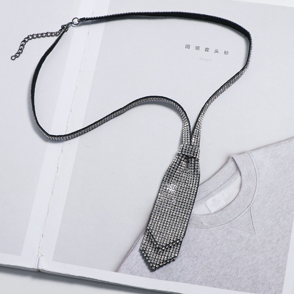 Women'S Accessories For Formal Wear - 반짝이는 조절 가능한 라인스톤 넥타이, 이중