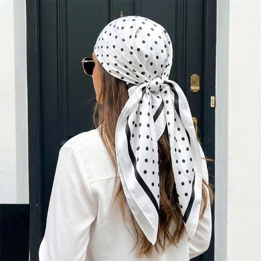 우아한 프린트 도트 프린트 스카프 기하학적 모양 Y2K - Women'S Korean Accessories 리뷰 및 가격