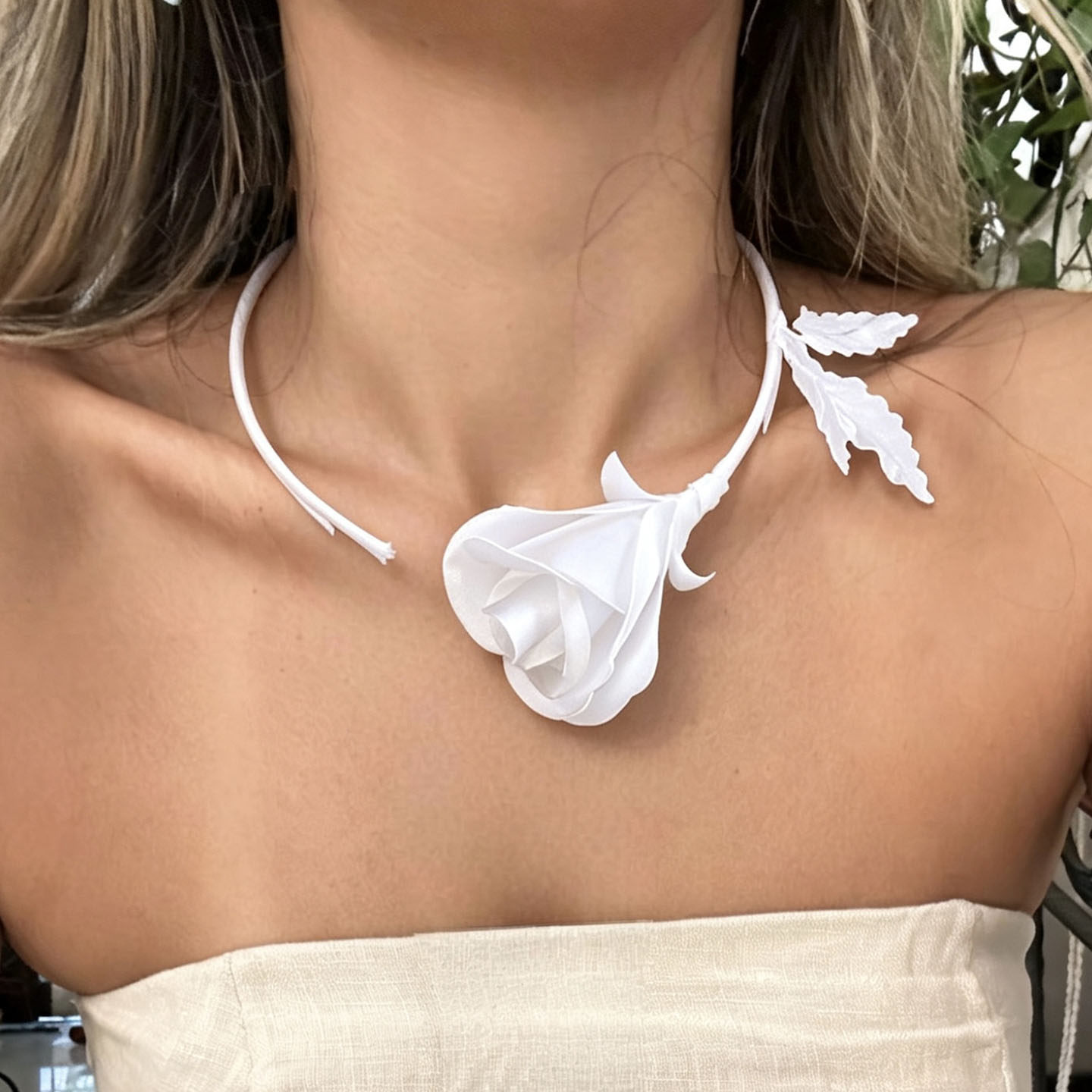 패션 주얼리 수제 화이트 블랙 로즈 꽃 목걸이 여성 여 - Women'S Accessories For Formal Wear 리뷰 및 가격
