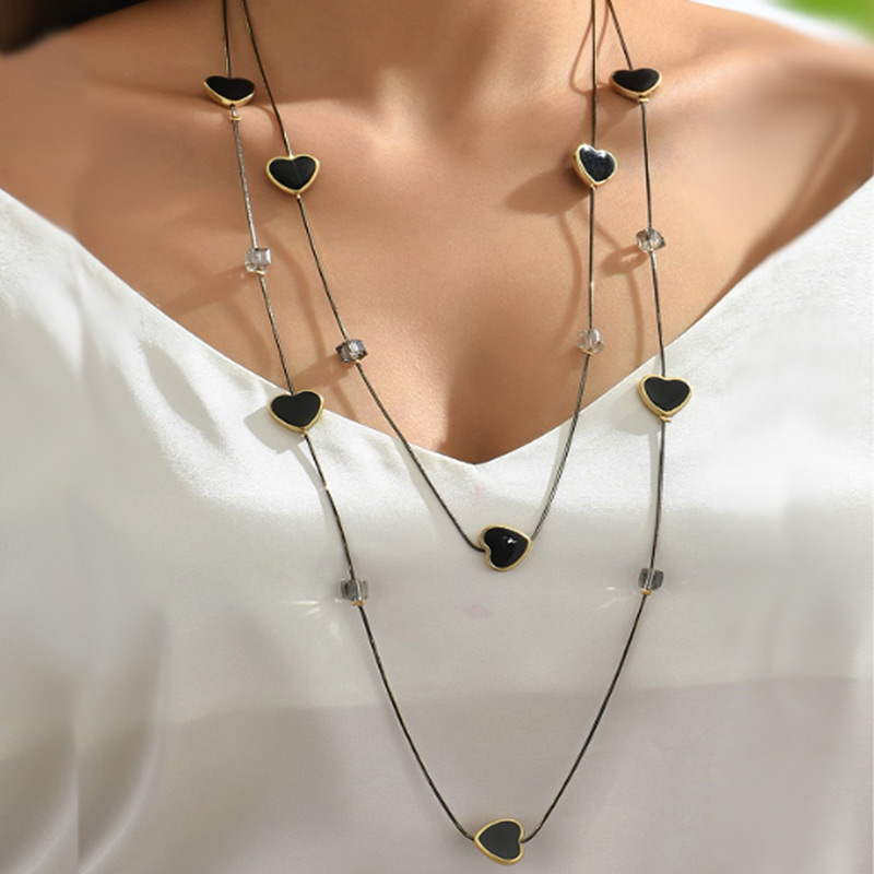 멀티 레이어 블랙 비즈 체인 긴 목걸이 및 펜던트, 트 - Women Jewelry Accessories For Black Dress 리뷰 및 가격