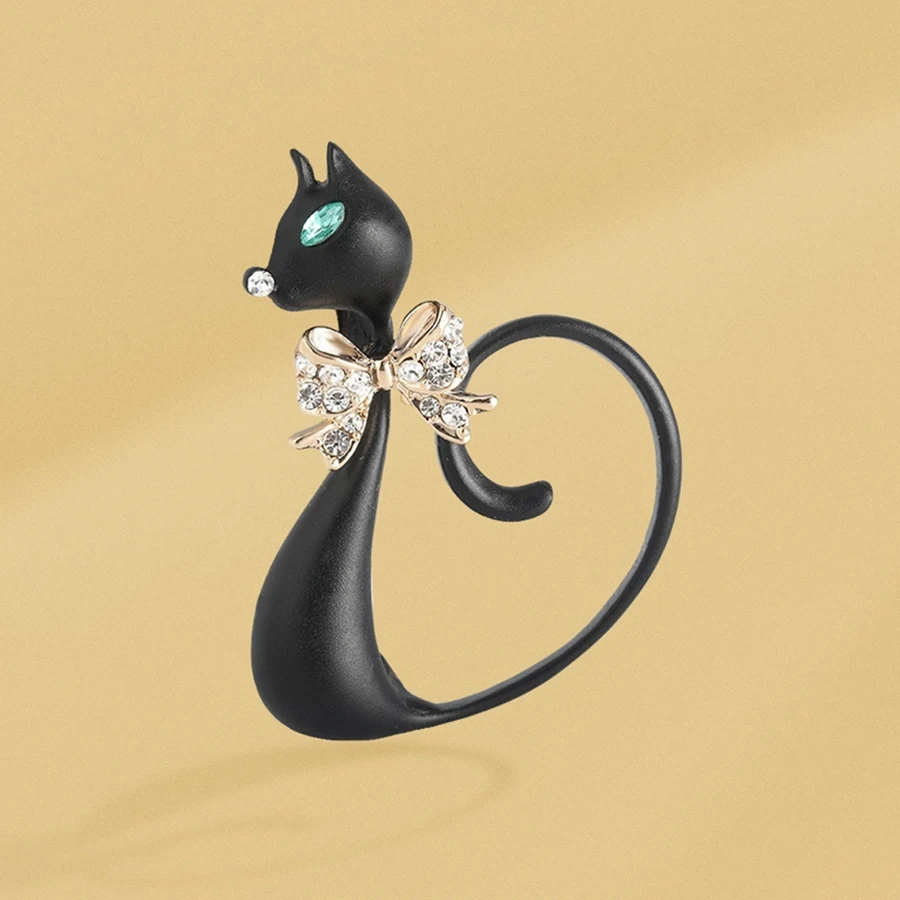 블루콤 귀여운 동물 검은 고양이 모양 구리 브로치 시뮬 - Women Jewelry Accessories For Black Dress 리뷰 및 가격