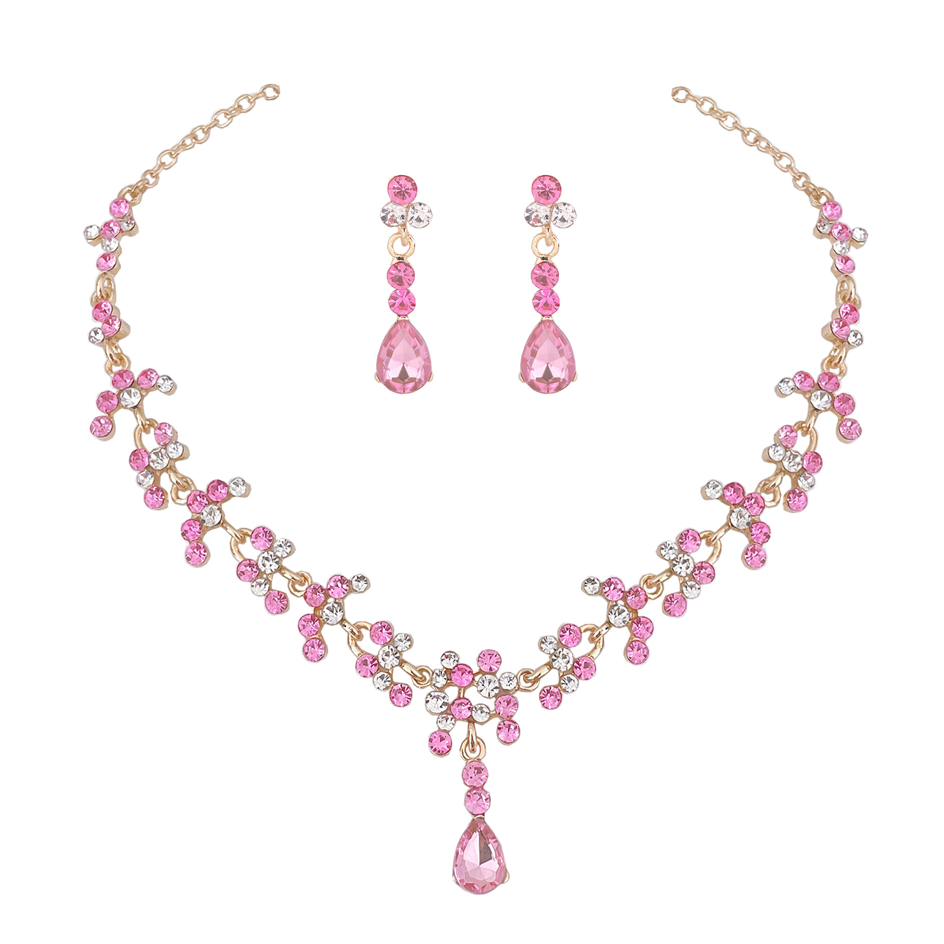 바로크 핑크 퍼플 크리스탈 신부 웨딩 쥬얼리 세트, 여 - Women Jewelry Accessories For Black Dress 리뷰 및 가격