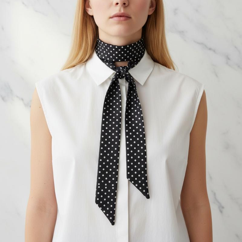 패션 폴카 도트 실크 스카프 다용도 헤어밴드 한국 스타 - Women'S Korean Accessories 리뷰 및 가격