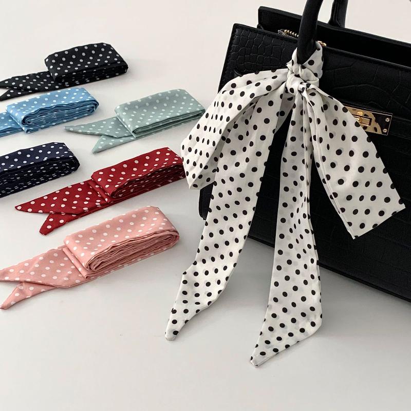 패션 폴카 도트 실크 스카프 다용도 헤어밴드 한국 스타 - Women'S Korean Accessories 리뷰 및 가격