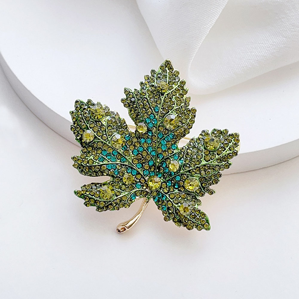 고급스러운 라인스톤 단풍잎 브로치 여성용 우아한 합금  - Women'S Accessories For Formal Wear 리뷰 및 가격