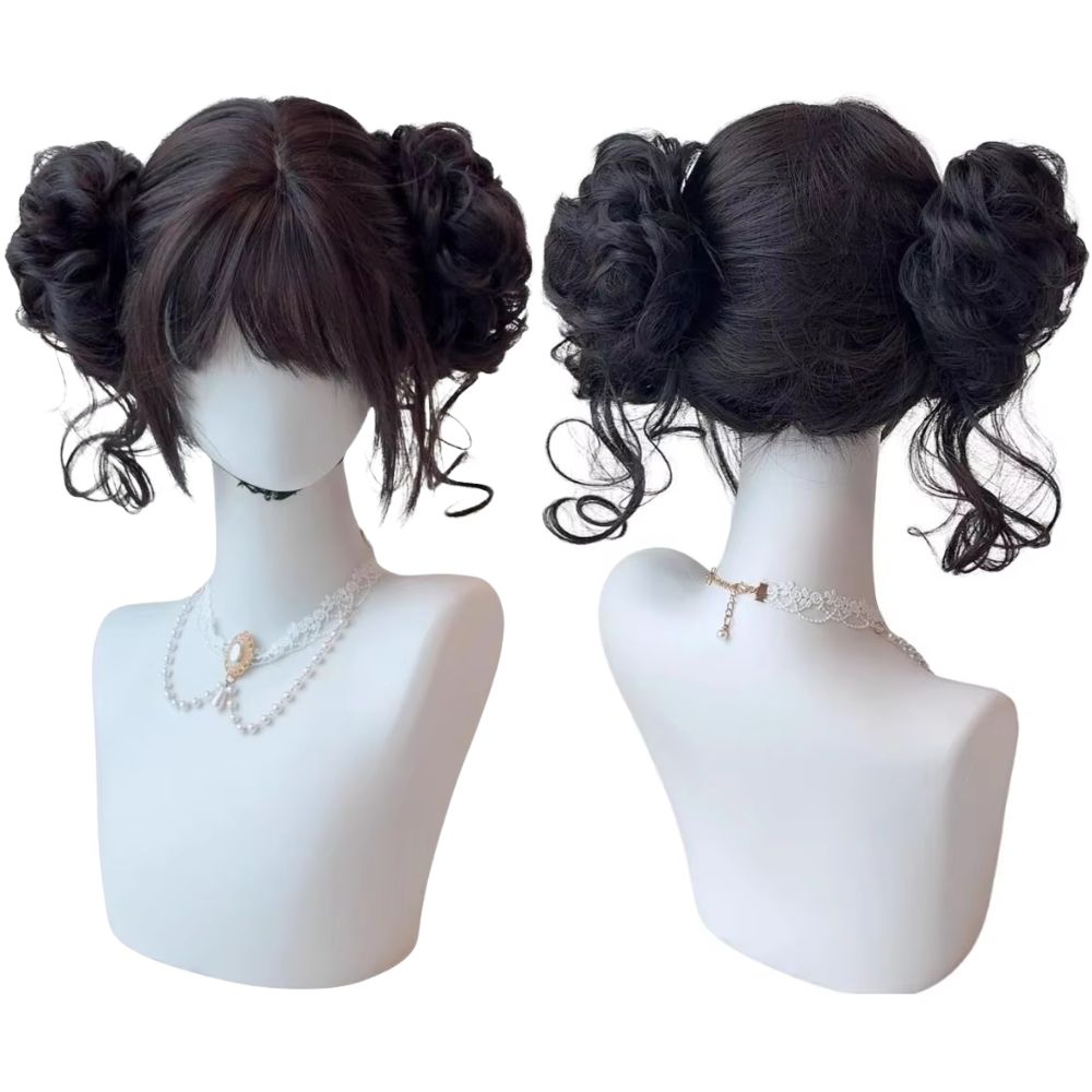 귀여운 더블 번즈 가발 코스프레 가발 여성용 걸그룹 아 - Women Accessories Kit 리뷰 및 가격