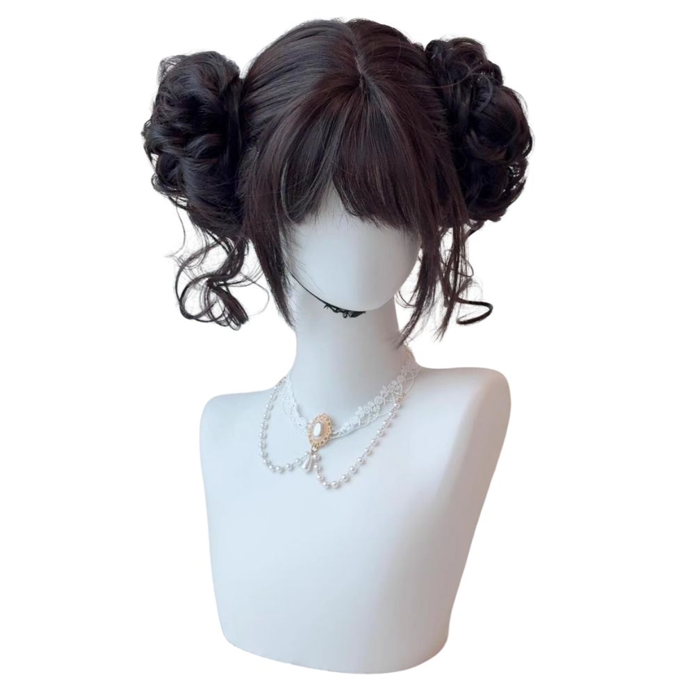 귀여운 더블 번즈 가발 코스프레 가발 여성용 걸그룹 아 - Women Accessories Kit 리뷰 및 가격