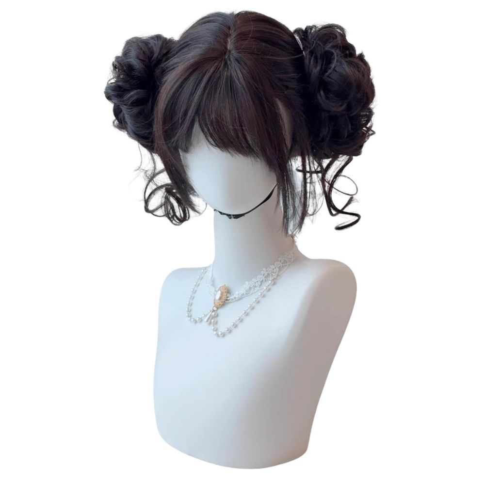 귀여운 더블 번즈 가발 코스프레 가발 여성용 걸그룹 아 - Women Accessories Kit 리뷰 및 가격