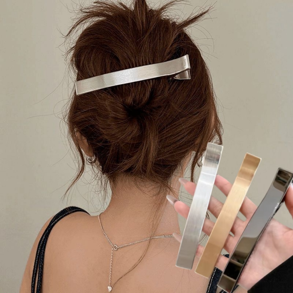 새로운 패션 메탈 헤어 클립 바레트 롱 덕클립 심플 한 - Women'S Korean Accessories 리뷰 및 가격
