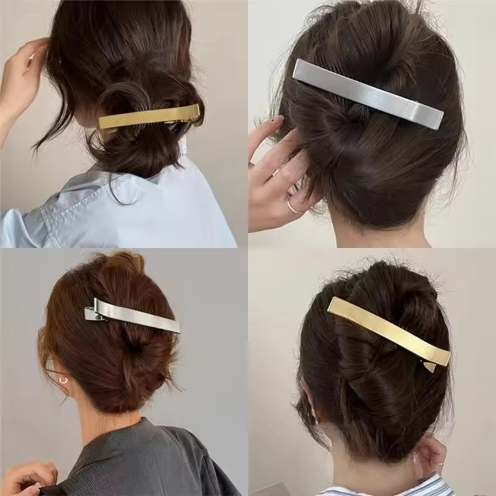 새로운 패션 메탈 헤어 클립 바레트 롱 덕클립 심플 한 - Women'S Korean Accessories 리뷰 및 가격