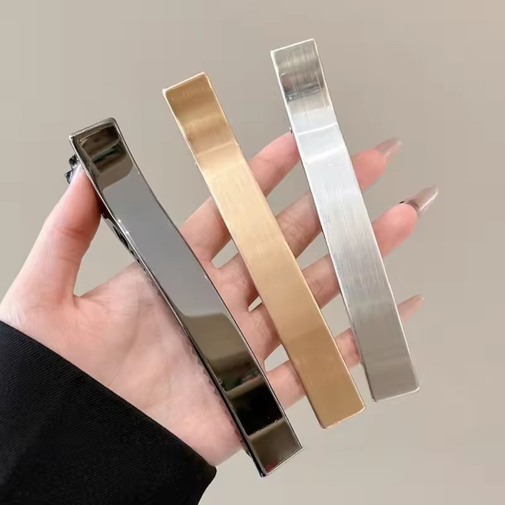새로운 패션 메탈 헤어 클립 바레트 롱 덕클립 심플 한 - Women'S Korean Accessories 리뷰 및 가격
