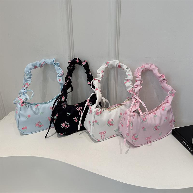 귀여운 꽃무늬 리본 프린트가 있는 한국 캔버스 숄더백  - Women'S Korean Accessories 리뷰 및 가격